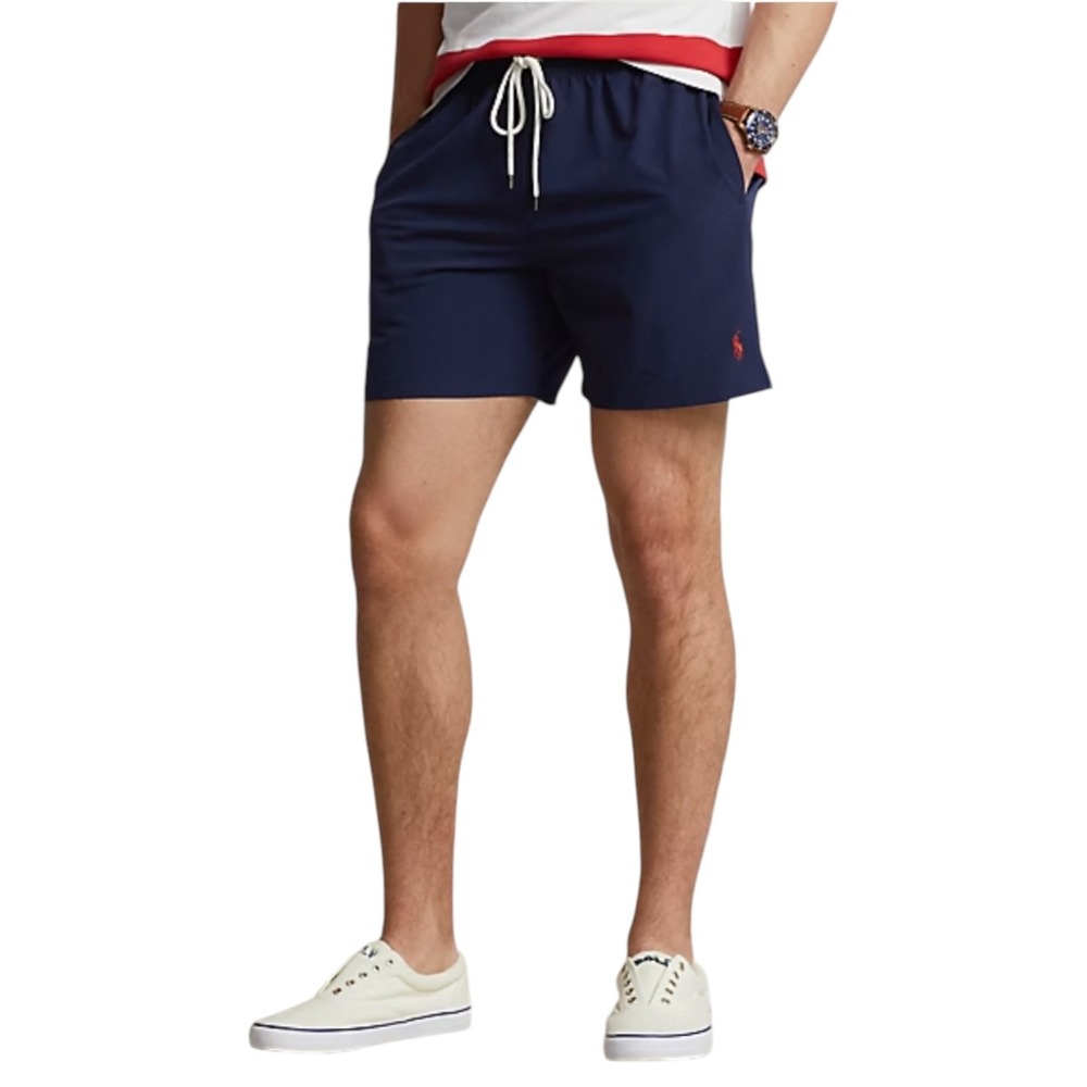 Polo Ralph Lauren Mens Navy Blue‎ Swim Trunks Size XXL Mesh Lined Board Shorts